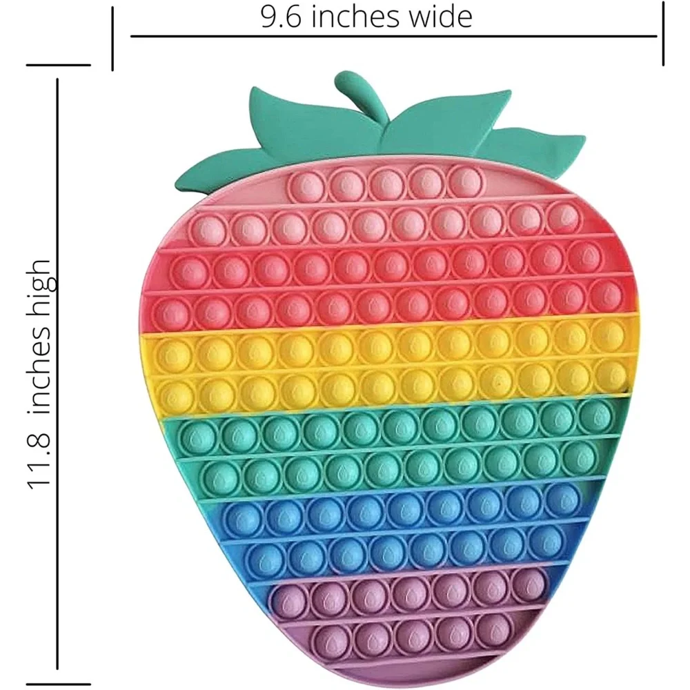 Giant Strawberry Fidget It Bubble Push Pop Toy Stress Relief for Kids and Adults - Picture 4 of 6